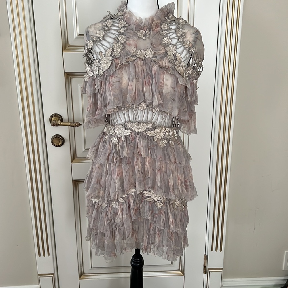 ZIMMERMANN Stranded Tiered Mini Dress Zimmermann Size 1